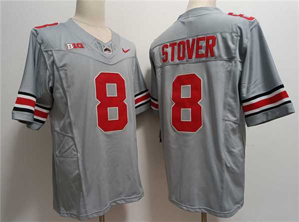 Mens Ohio State Buckeyes #8 Cade Stover Gray 2023 F.U.S.E. Limited Stitched Jersey->->NCAA Jersey